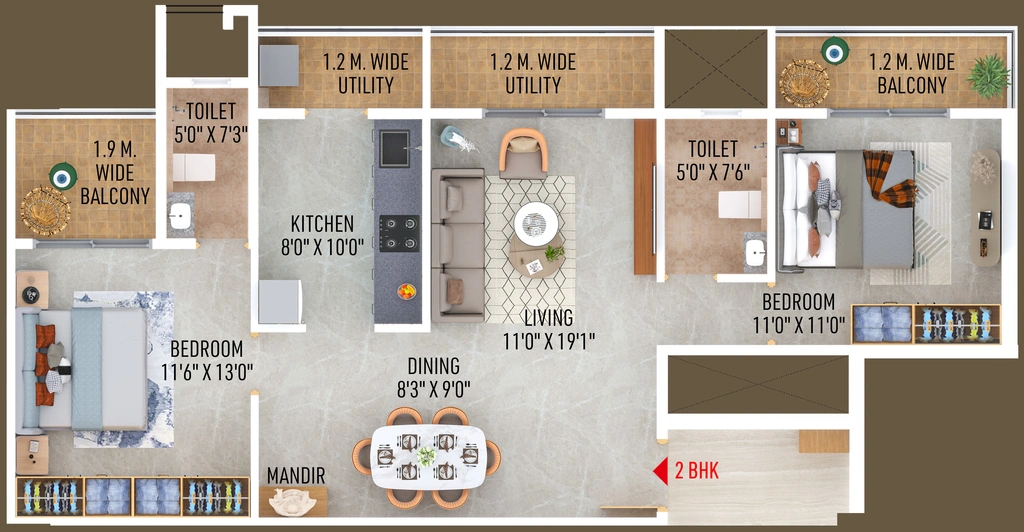 2 BHK Flat in Skyjoy Sky 140 Winter in Besa, Nagpur - Image 909085