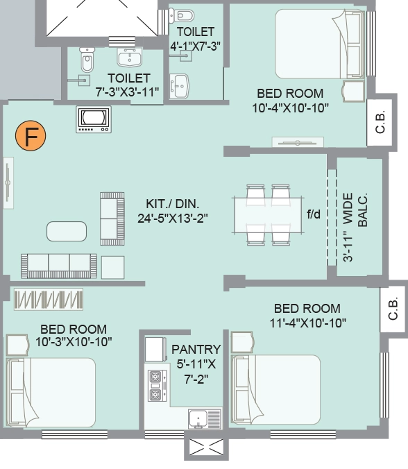 3 BHK Flat in Skyline Homes in Sonarpur, Kolkata - Image 908889