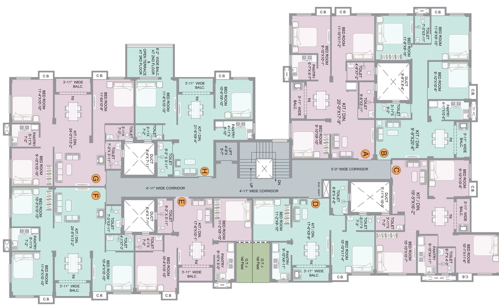 Floor Plan of Skyline Homes in Sonarpur, Kolkata - Image 382005