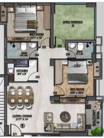 2 BHK Flat in Shrachi Eco Crest in Garia, Kolkata - Image 908877