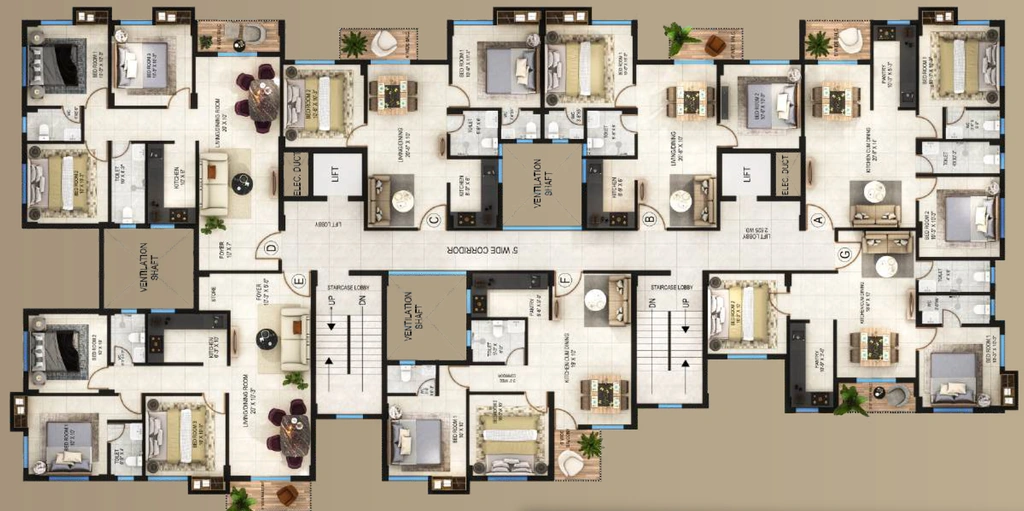 Floor Plan of Rajwada Phoenix in Garia, Kolkata - Image 381794