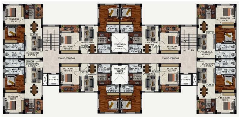 Floor Plan of Larica Sonar Bari in Sonarpur, Kolkata - Image 382524