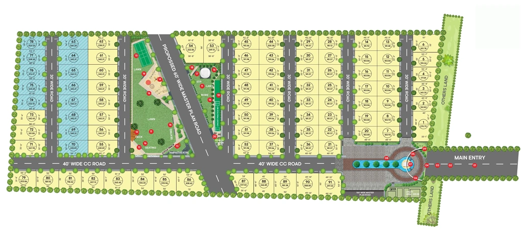 Master Plan of Pranava Pulapally Rudransh County in Shamirpet, Hyderabad - Image 380454