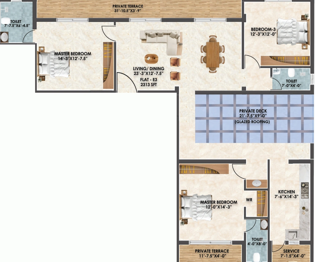 3 BHK Flat in Traventure Nexus in Saligramam, Chennai - Image 908254