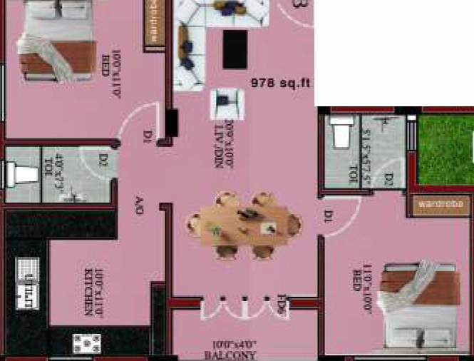 2 BHK Flat in Snigdha Silver Stone in Alandur, Chennai - Image 908267