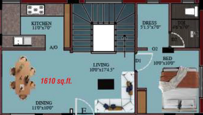 3 BHK Flat in Snigdha Silver Stone in Alandur, Chennai - Image 908268