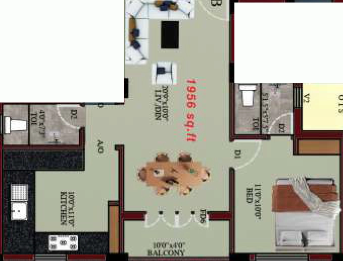 3 BHK Flat in Snigdha Silver Stone in Alandur, Chennai - Image 908269