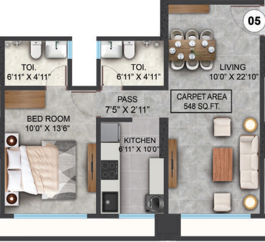 1 BHK Flat in Rockford Satellite Aristia in Andheri East, Mumbai - Image 909373