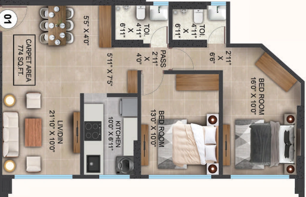 2 BHK Flat in Rockford Satellite Aristia in Andheri East, Mumbai - Image 909375