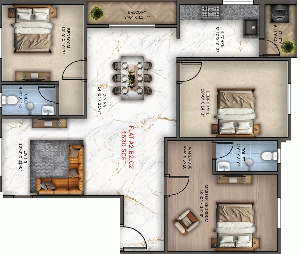 3 BHK Flat in Traventure Serene in Saligramam, Chennai - Image 908281