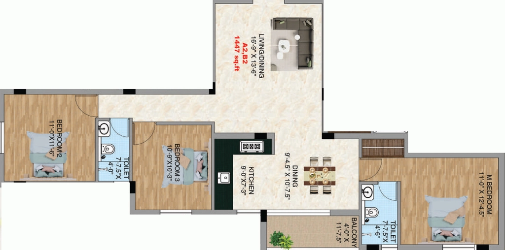 3 BHK Flat in Traventure Lakshmi in Perambur, Chennai - Image 908289