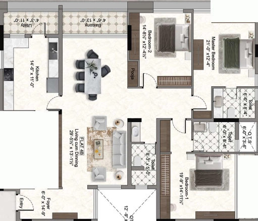 3 BHK Flat in RMS Lavanya in Kilpauk, Chennai - Image 908327