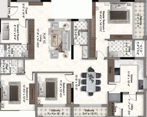 4 BHK Flat in RMS Lavanya in Kilpauk, Chennai - Image 908329