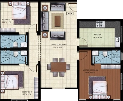 3 BHK Flat in RMS Kalpavriksha in Velachery, Chennai - Image 908393