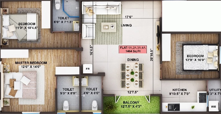 3 BHK Flat in Khurinji The Orchid in Adyar, Chennai - Image 908429