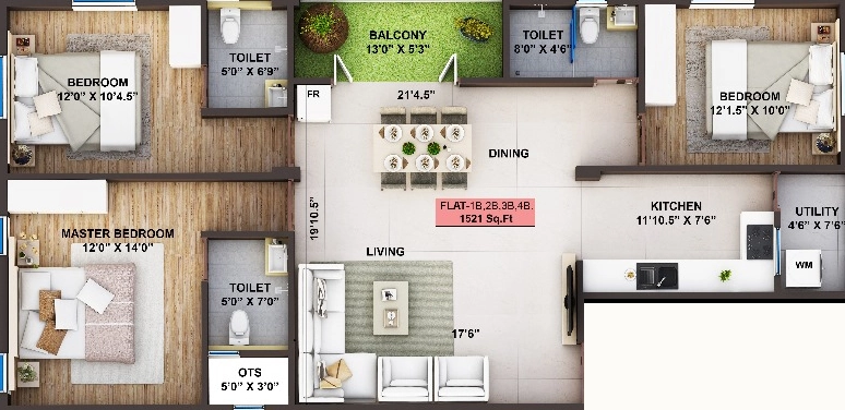 3 BHK Flat in Khurinji The Orchid in Adyar, Chennai - Image 908430