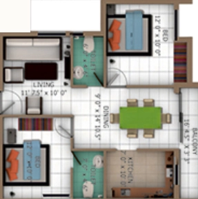 2 BHK Flat in Guru Brindavan Garden in Mogappair, Chennai - Image 908459