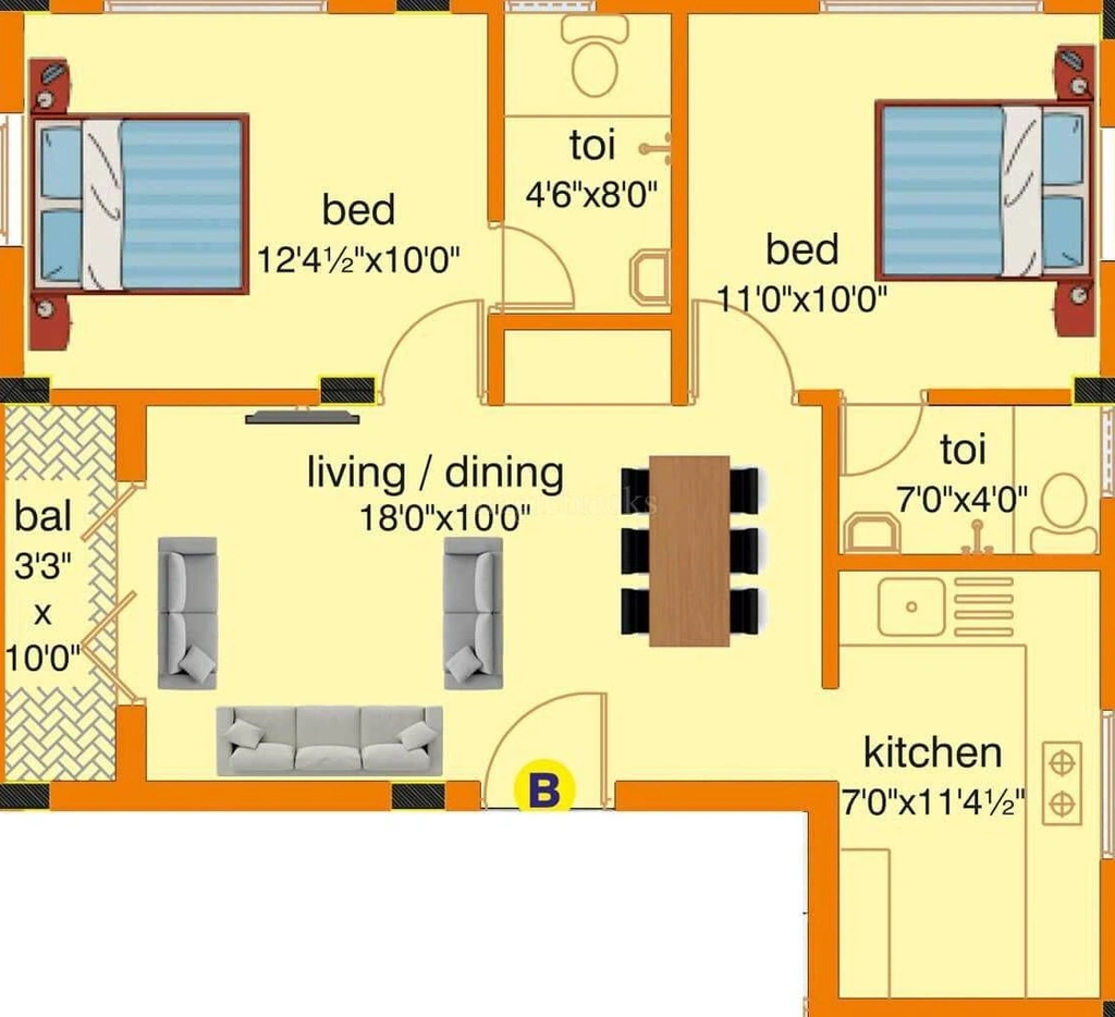 2 BHK Flat in KF Anugraha in Alwartirunagar, Chennai - Image 908465