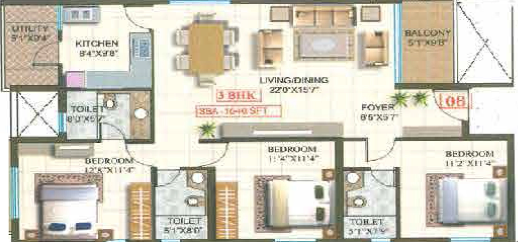 3 BHK Flat in Sakthi Tranquilis Phase 2 in Kadugodi, Bangalore - Image 908483