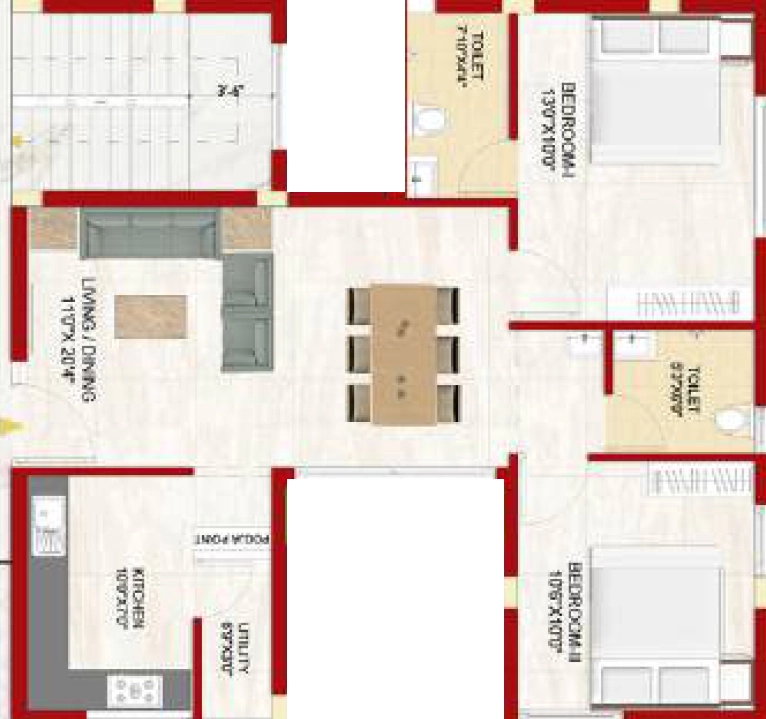 2 BHK Flat in SD Morning Glory in Saligramam, Chennai - Image 908532