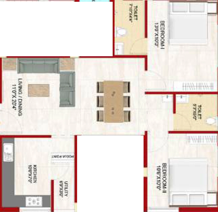 2 BHK Flat in SD Morning Glory in Saligramam, Chennai - Image 908533