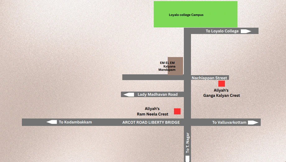 Location of Aliyah Ganga Kalyan Crest in Nungambakkam, Chennai - Image 381650