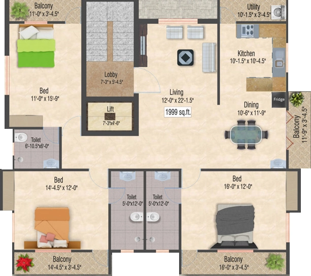 3 BHK Flat in Aliyah Neela Crest in Nungambakkam, Chennai - Image 908619
