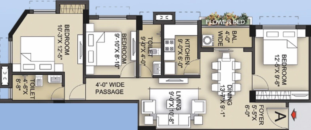 3 BHK Flat in Bhatter Omya in Kalikapur, Kolkata - Image 909082