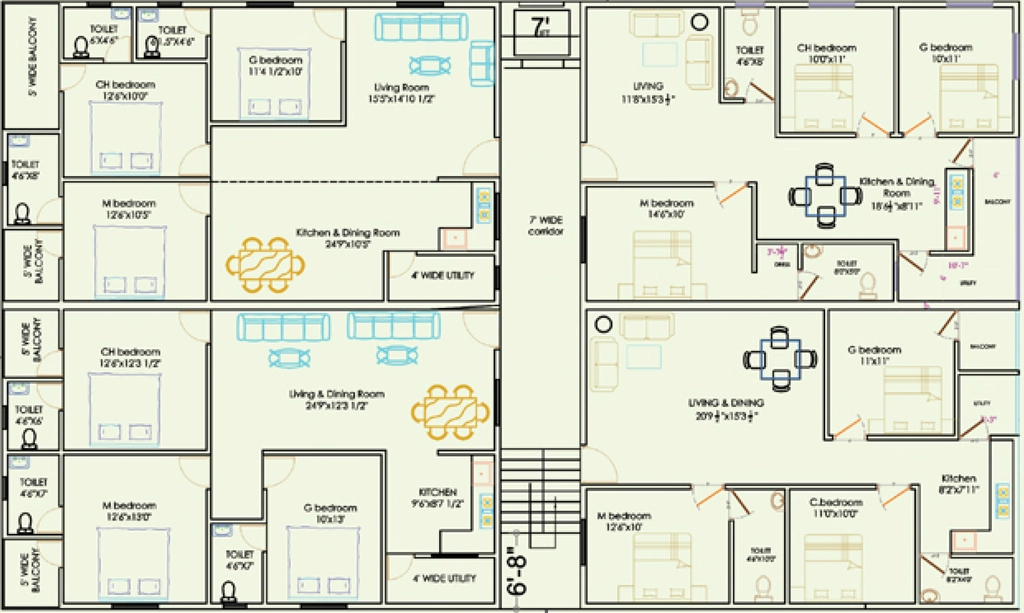 Floor Plan of Vishwanadh Avenues 19 in Pothinamallayya Palem, Visakhapatnam - Image 382548