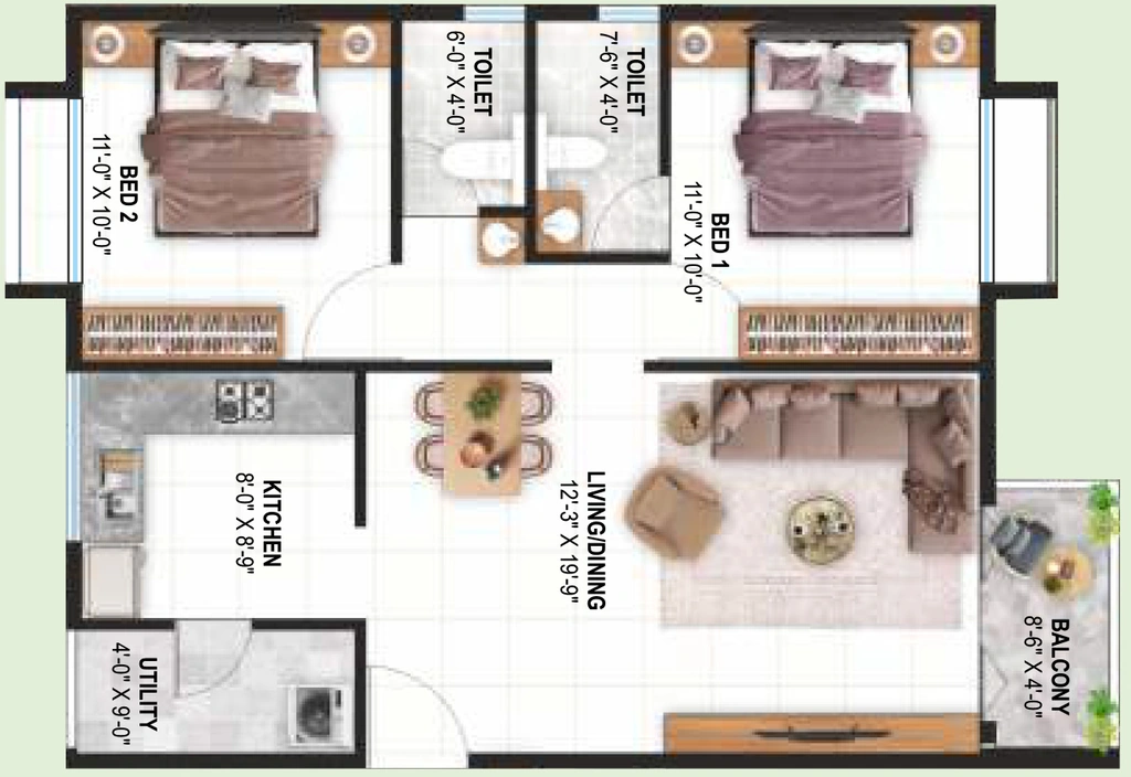 2 BHK Flat in Malpani Mauni Ashish in Kathe Galli, Nashik - Image 908924