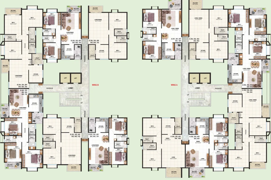 Floor Plan of Malpani Mauni Ashish in Kathe Galli, Nashik - Image 382086