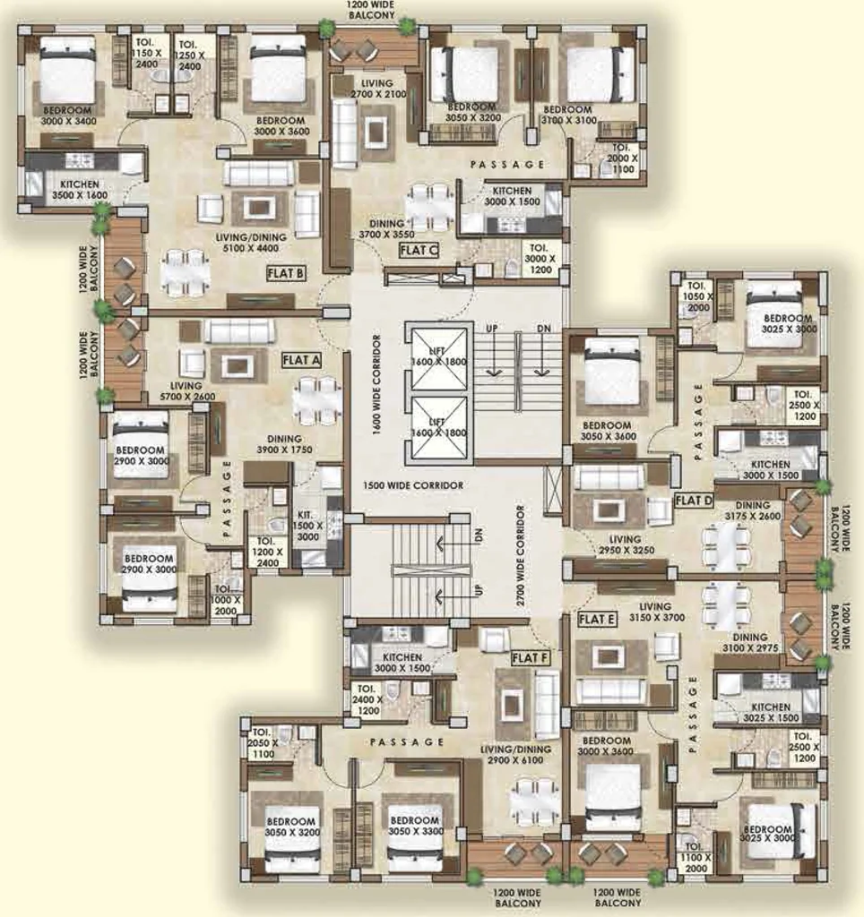 Floor Plan of JG Golden Heights in Sonarpur, Kolkata - Image 382481