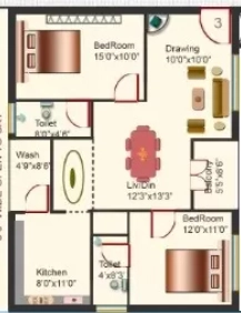2 BHK Flat in Edifice Fort View in Bandlaguda Jagir, Hyderabad - Image 908640