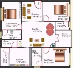 3 BHK Flat in Edifice Fort View in Bandlaguda Jagir, Hyderabad - Image 908642
