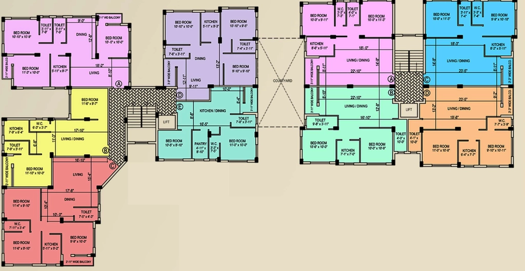 Floor Plan of Heavens Gateway in Narendrapur, Kolkata - Image 382499