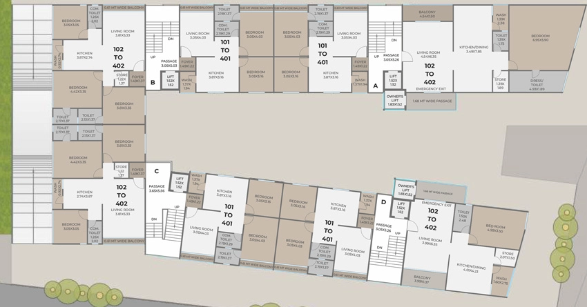 Floor Plan of Royal Keizer Resicom Plazaa in Gorwa, Vadodara - Image 381427
