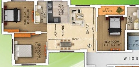 3 BHK Flat in Rajwada Emeralds in Narendrapur, Kolkata - Image 909140