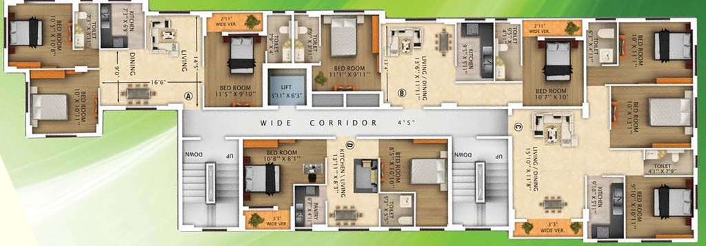 Floor Plan of Rajwada Emeralds in Narendrapur, Kolkata - Image 382561