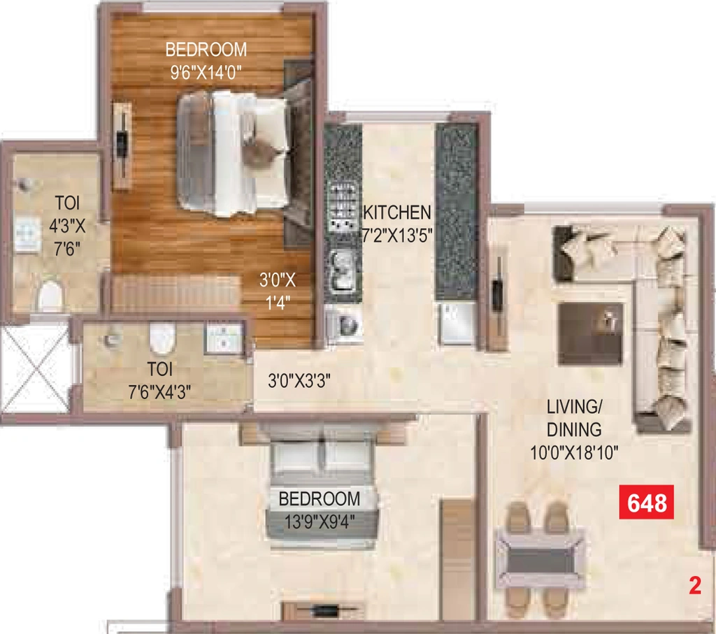 2 BHK Flat in Kush Heritage in Vile Parle East, Mumbai - Image 908918