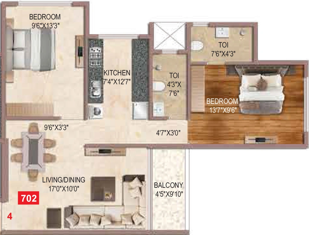 2 BHK Flat in Kush Heritage in Vile Parle East, Mumbai - Image 908919