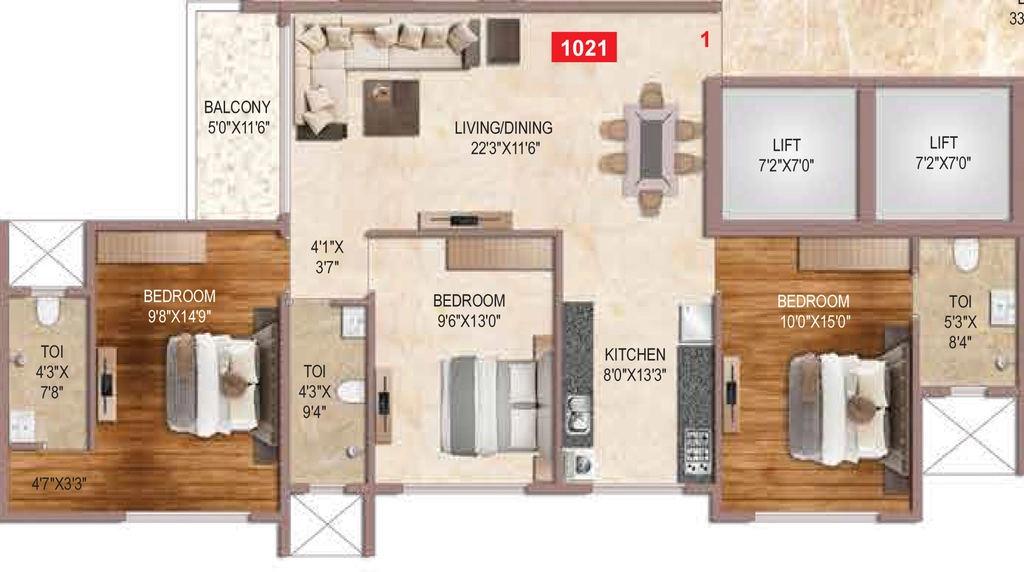 3 BHK Flat in Kush Heritage in Vile Parle East, Mumbai - Image 908920