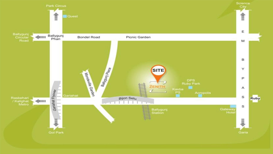 Location of SD The Zenith in Kasba, Kolkata - Image 382606