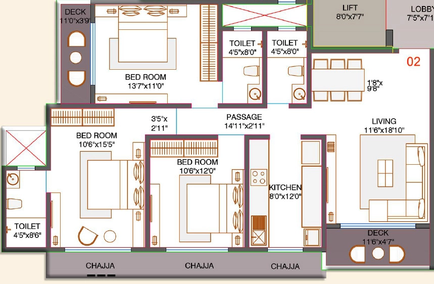 3 BHK Flat in RR Rakyan Imperia in Vile Parle East, Mumbai - Image 909038