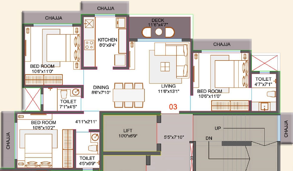 3 BHK Flat in RR Rakyan Imperia in Vile Parle East, Mumbai - Image 909037