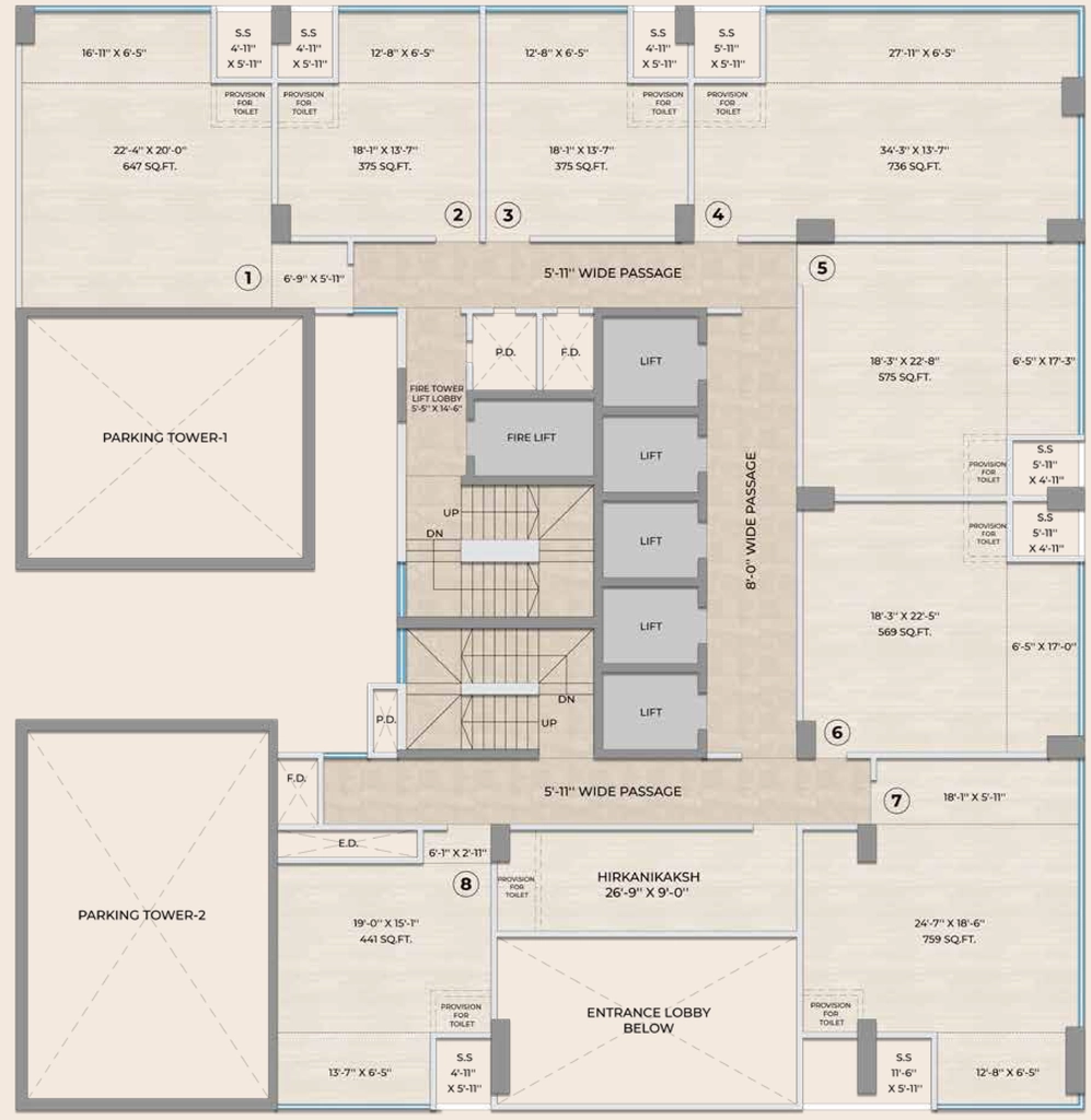 Floor Plan of Veedhan Infinity One in Wagle Estate, Thane - Image 382527