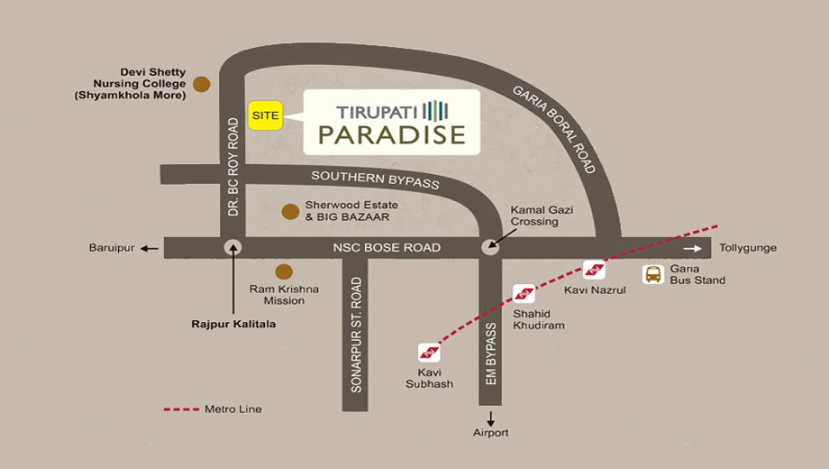 Location of Tirupati Paradise in Narendrapur, Kolkata - Image 382645