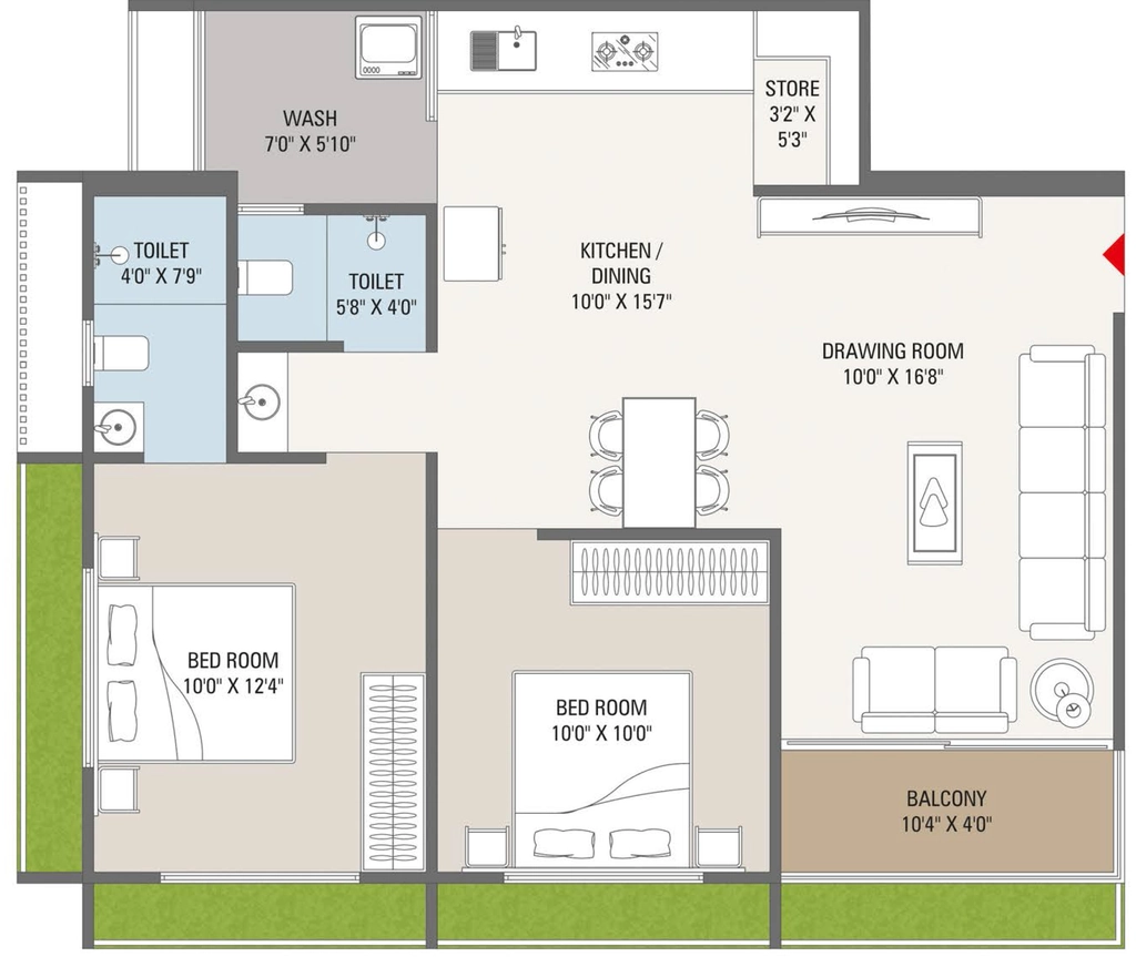 2 BHK Flat in Shyam Balraj Heritage in Vastral, Ahmedabad - Image 908852