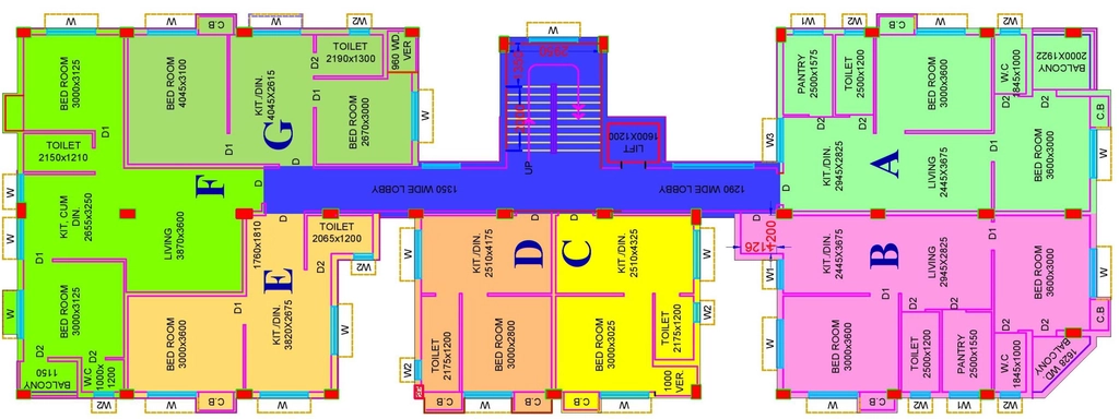Floor Plan of Urban Gilt Apartments in Sonarpur, Kolkata - Image 382667