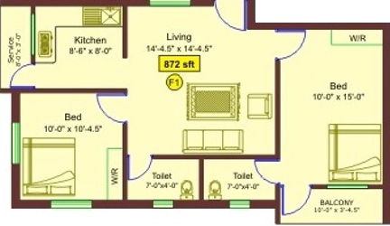 2 BHK Flat in Aliyah Prince Court in Thoraipakkam, Chennai - Image 908748