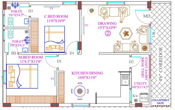 2 BHK Flat in Avantikas The Emerald in Miyapur, Hyderabad - Image 908754